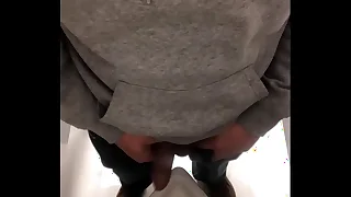 bathroom overhear broad in the beam cock peeing